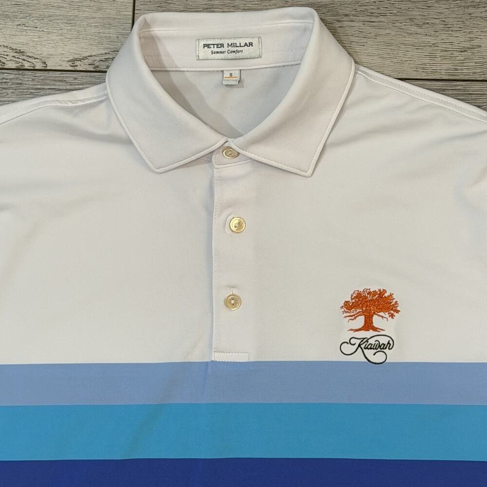 Peter Millar Summer Comfort Polo Golf Shirt Small Kiawah The Ocean Course Logo